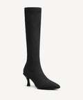 BelleVoyage Warm-Lined Pointed Toe Heeled Long Boot - Black / US 8 | EU 39 | UK 6