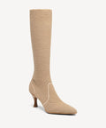 BelleVoyage Warm-Lined Pointed Toe Heeled Long Boot - Khaki / US 6 | EU 36.5 | UK 4