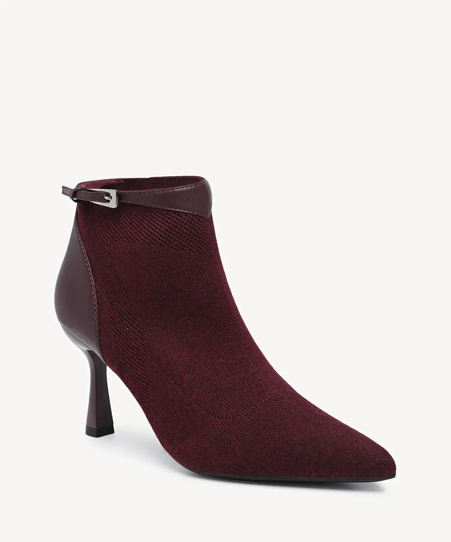 Serene Stiletto Pointed Toe Ankle Boot - Burgundy / US 10 | EU 41.5 | UK 8