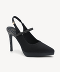 EmbroDance Pointed Toe Platform Heeled Slingback - Snake Print / US 5 | EU 35 | UK 3