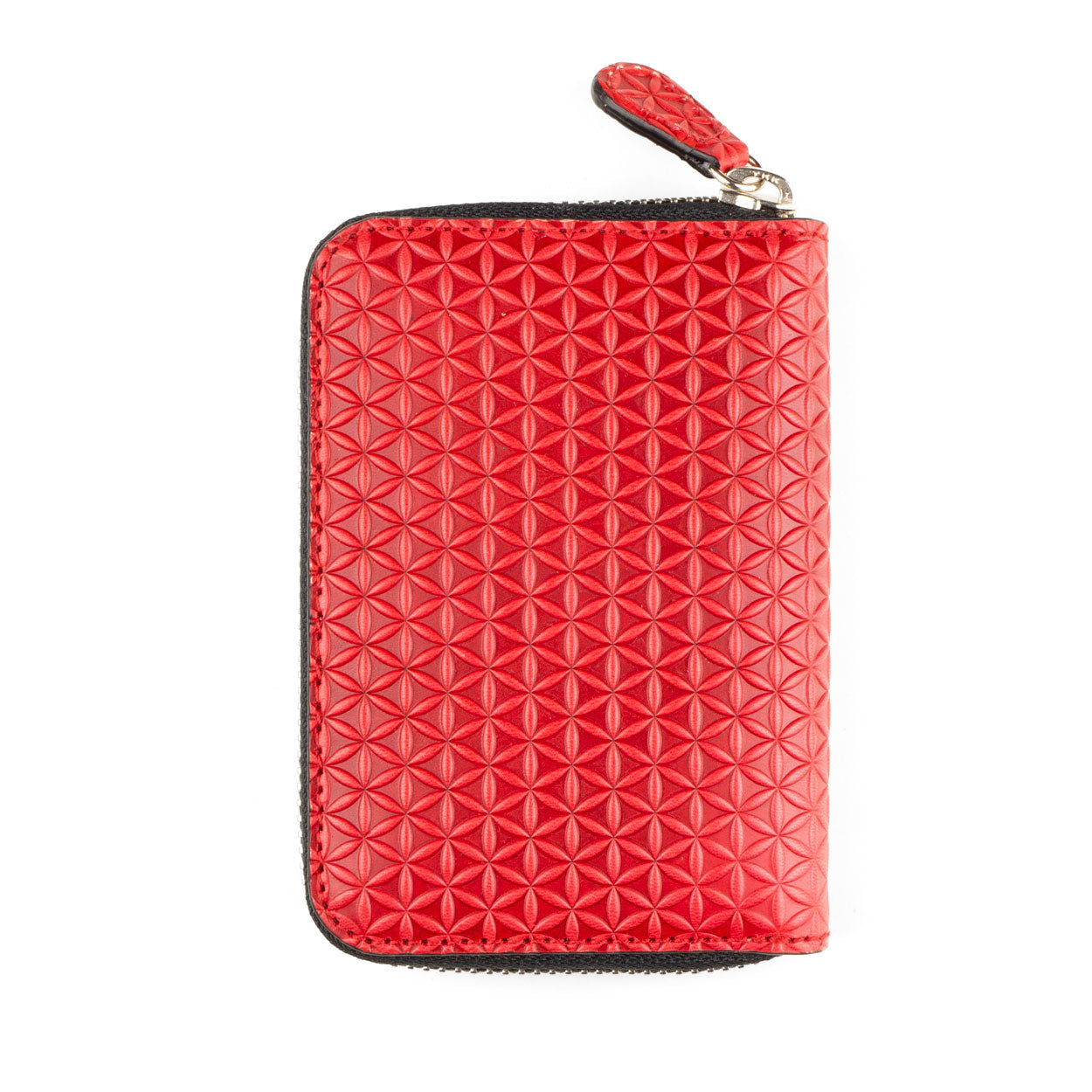 Red Small Leather Wallet Embossed