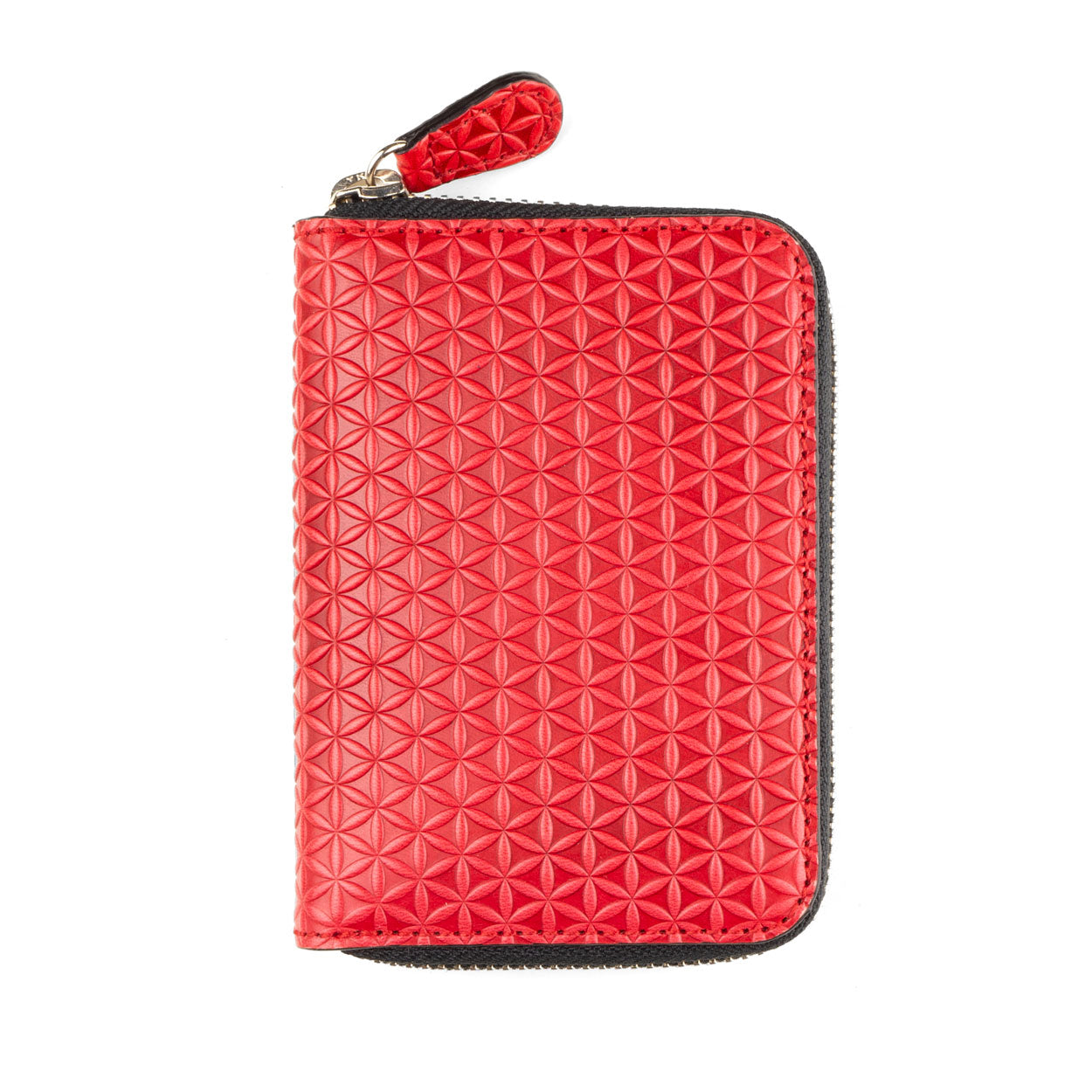 Red Small Leather Wallet Embossed