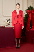 Titan Taffeta Puffed Shoulder Suit Set
