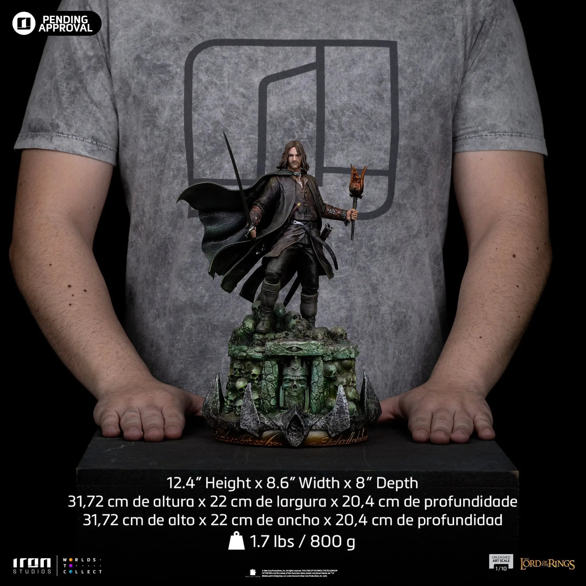 Statue Aragorn Unleashed - The Lord of the Rings - Art Scale 1/10 - Iron Studios