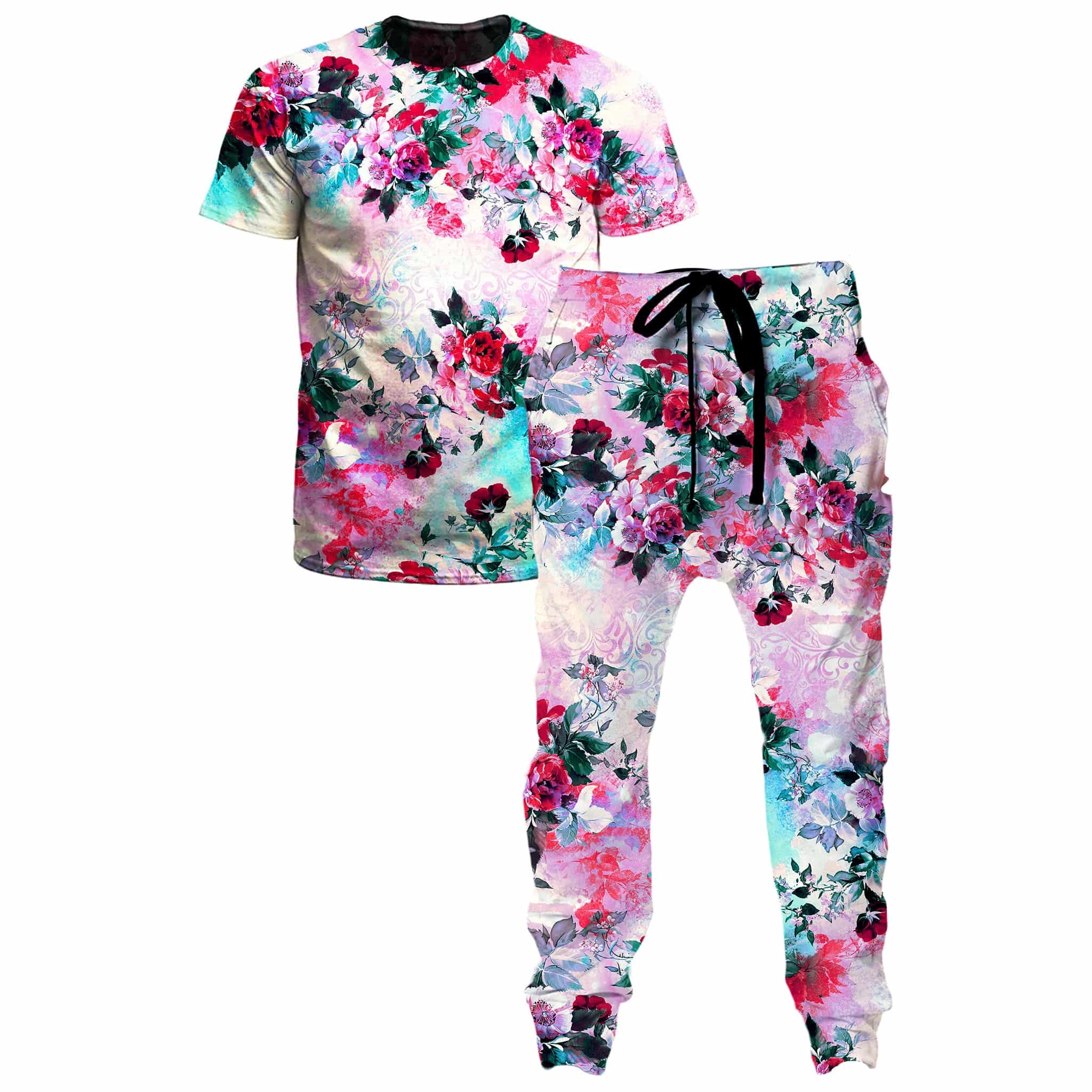 Pink Floral T-Shirt and Joggers Combo