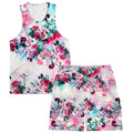 Pink Floral Men's Tank and Shorts Combo