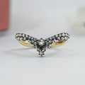 Rose Cut Round Diamond Cluster Curved Ring