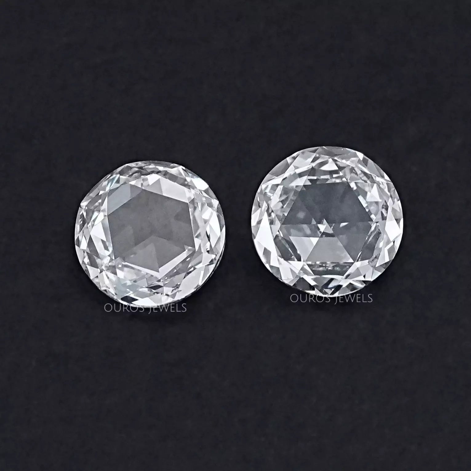 Rose Cut Round Lab Diamond Matching Pair