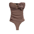 Bustier Body With A Flower | Brown