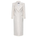 Rose Buttons Maxi Coat | Ecru