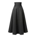 "Rose" Dark Gray Wool Maxi Skirt