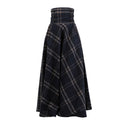 "Rose" Plaid Wool Maxi Skirt