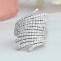 Round Cut Row Bypass Engagement Ring