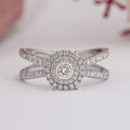 Round Diamond Crossover Ring