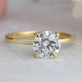 Round Lab Diamond Hidden Halo Solitaire Engagement Ring