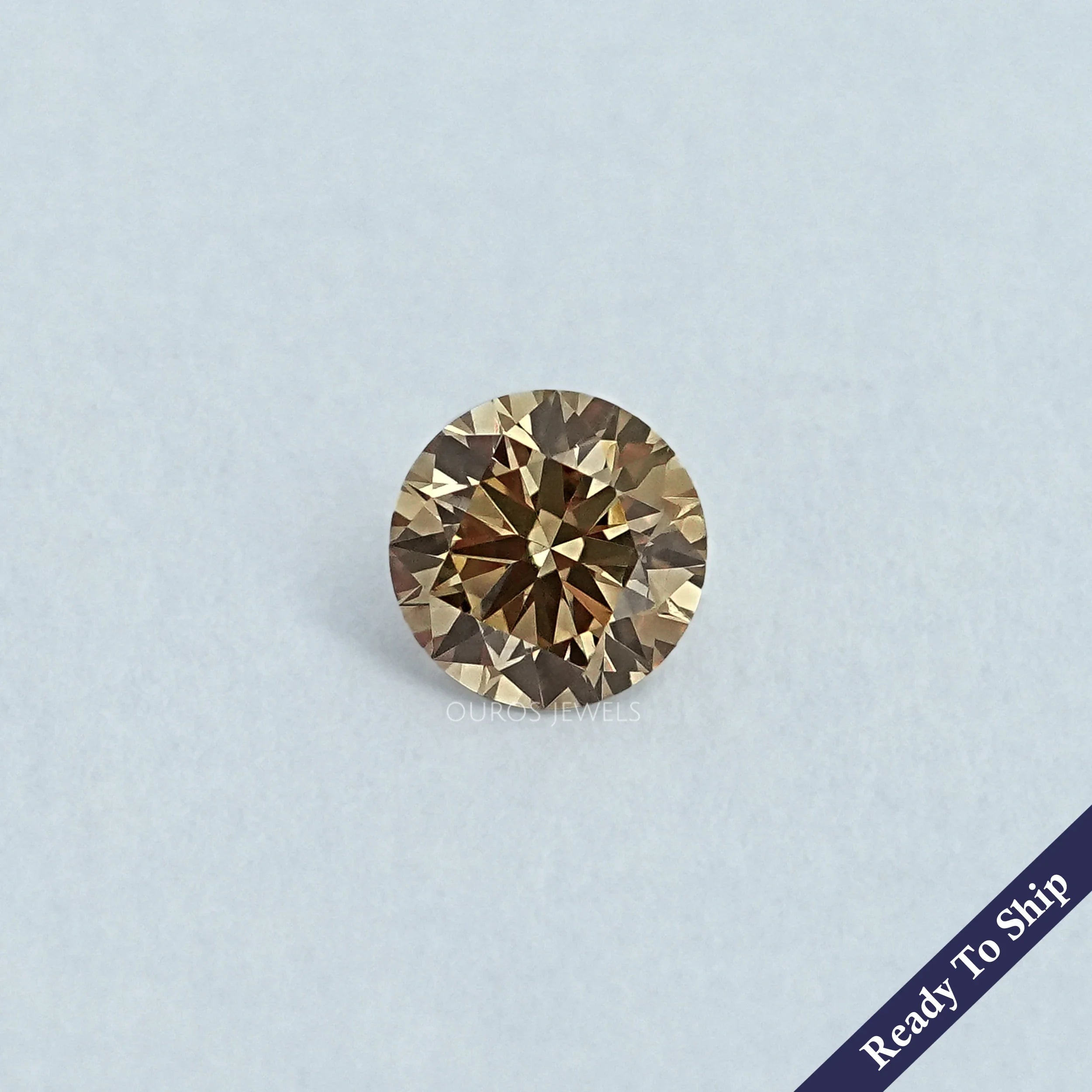 Round Cut Lab Diamond Champagne Loose
