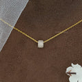 Round Lab Diamond Barrel Pendant