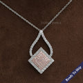 Fancy Pink Round Cluster Diamond Pendant