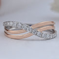 Round Lab Grown Diamond Crossover Wedding Band