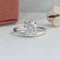 Round Cut Solitaire Wave Diamond Ring