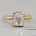 Old Mine Cushion Cut Hidden Halo Engagement Ring