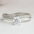 Round Cut Lab Grown Diamond  Bridal  Ring Set