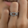 Round Lab Diamond Chain Link Ring