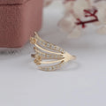 Round Lab Diamond Angel Wing Ring