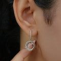 Round Lab Diamond Trinity Hoop Dangle Earrings