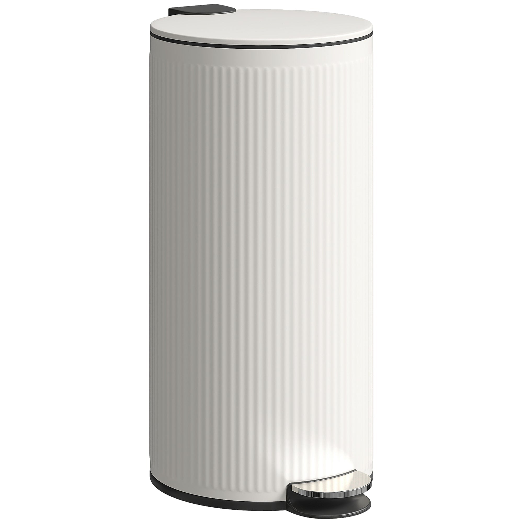 30 Litre Pedal Kitchen Bin with Soft-Close Lid and Removable Bucket, Cream