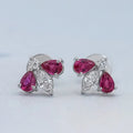 Ruby Pear And Marquise Lab Diamond Stud Earrings