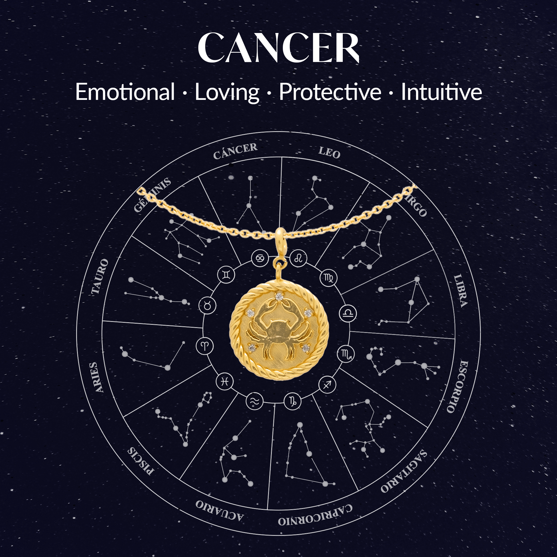 Collar Triple Zodiaco Cáncer
