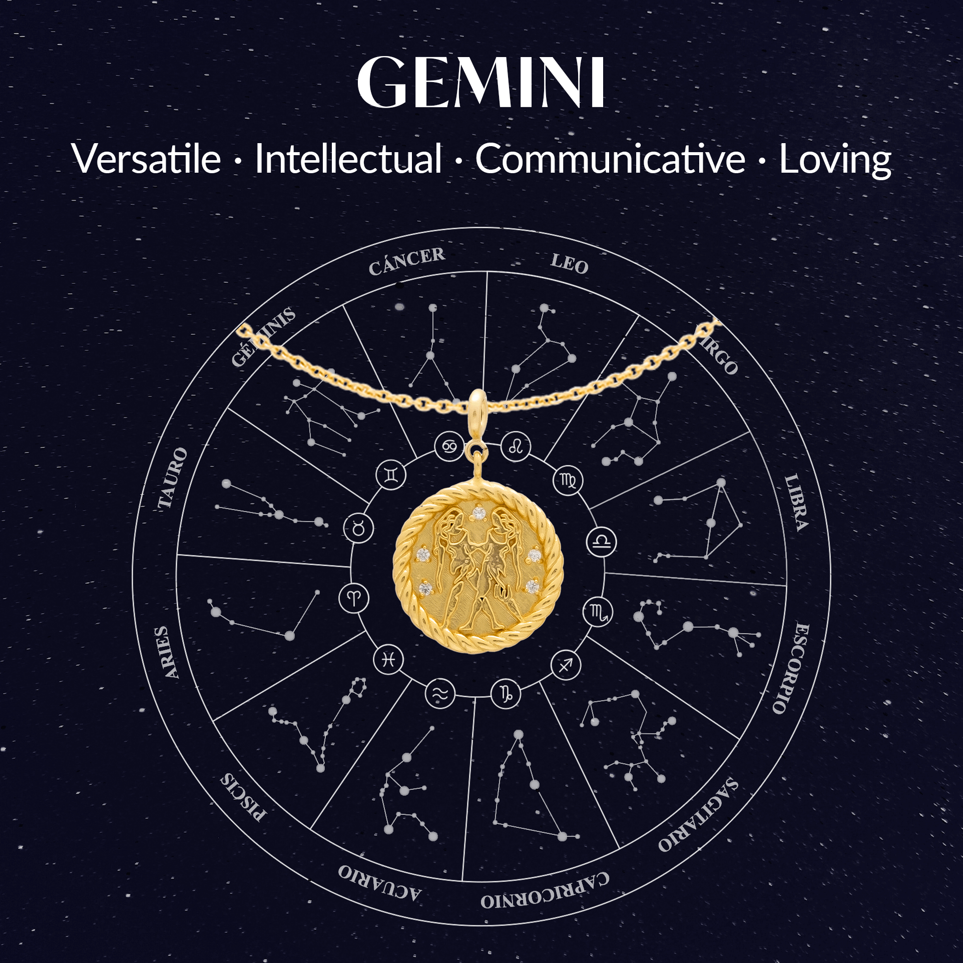 Cadena Birthstone Géminis