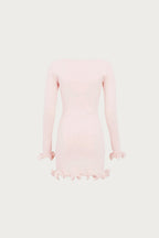 Ruffle Hem Mini Dress (Pale Pink)