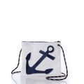 Navy Anchor Slim Crossbody Bag Handmade in Maine from Recycled Sails