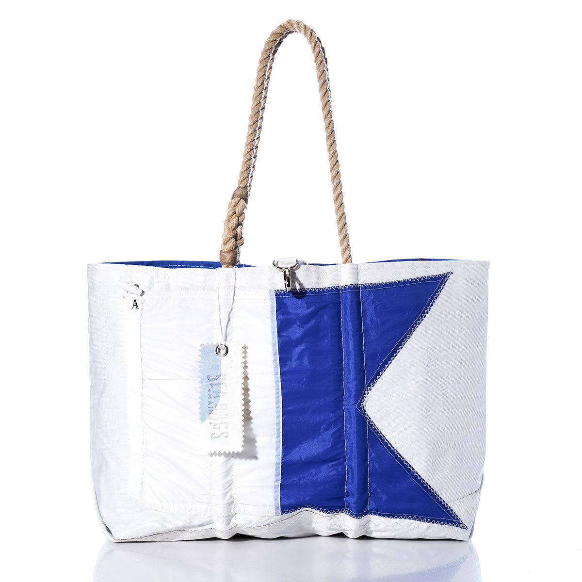 Alpha Signal Flag Large Tote Handmade in Maine from Recycled Sails