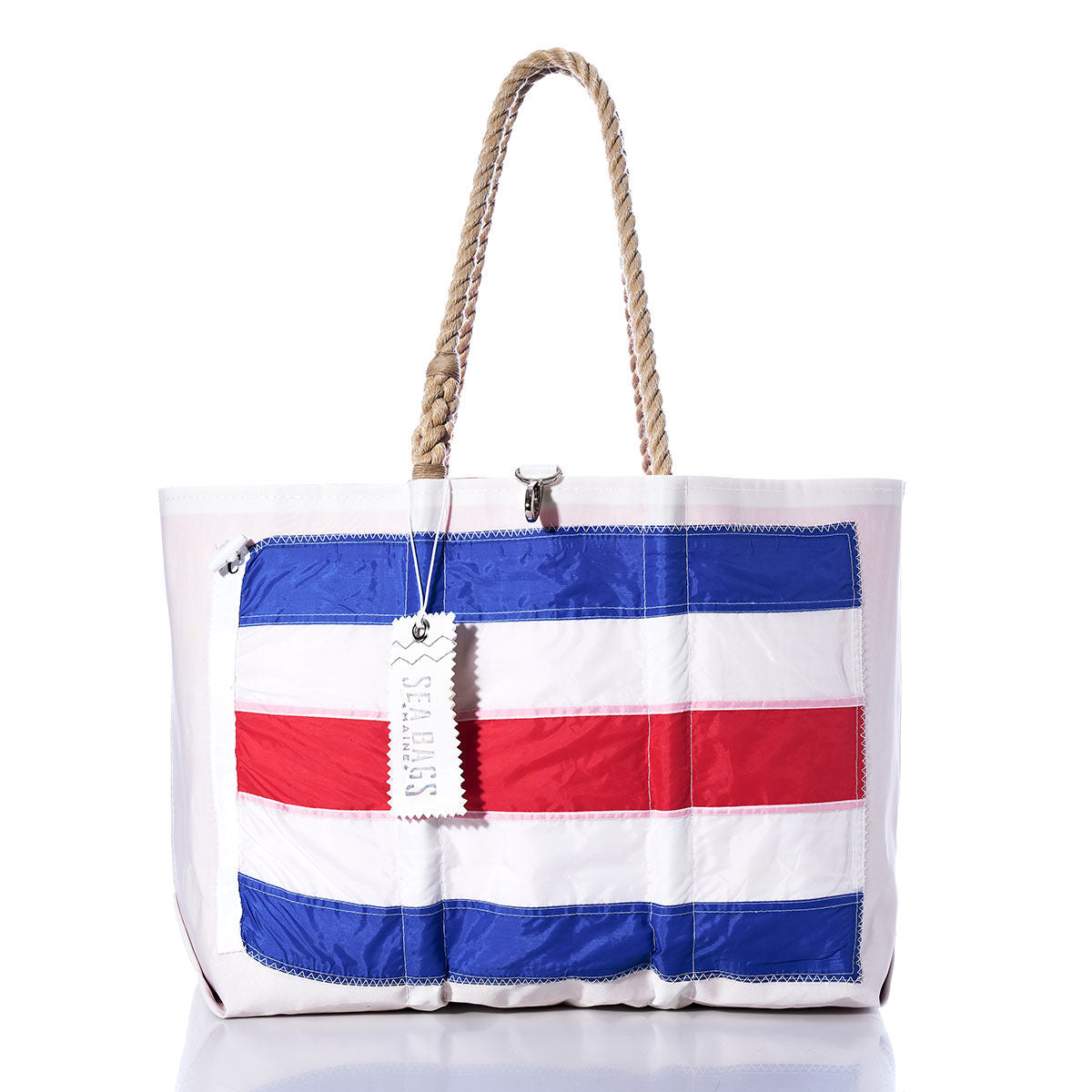 Charlie Signal Flag Large Tote Handmade in Maine from Recycled Sails