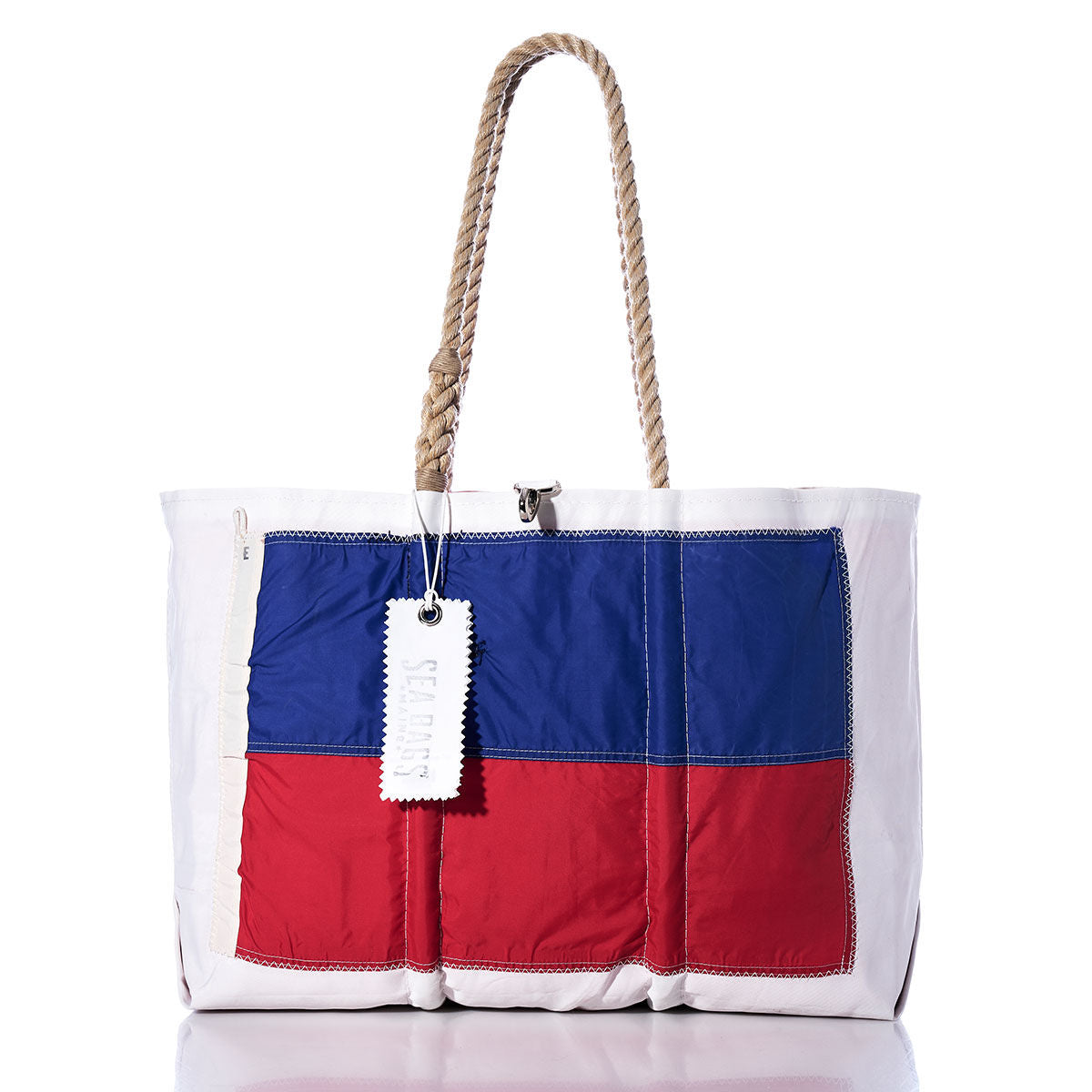 Echo Signal Flag Large Tote Handmade in Maine from Recycled Sails
