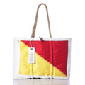 Oscar Signal Flag Large Tote Handmade in Maine from Recycled Sails