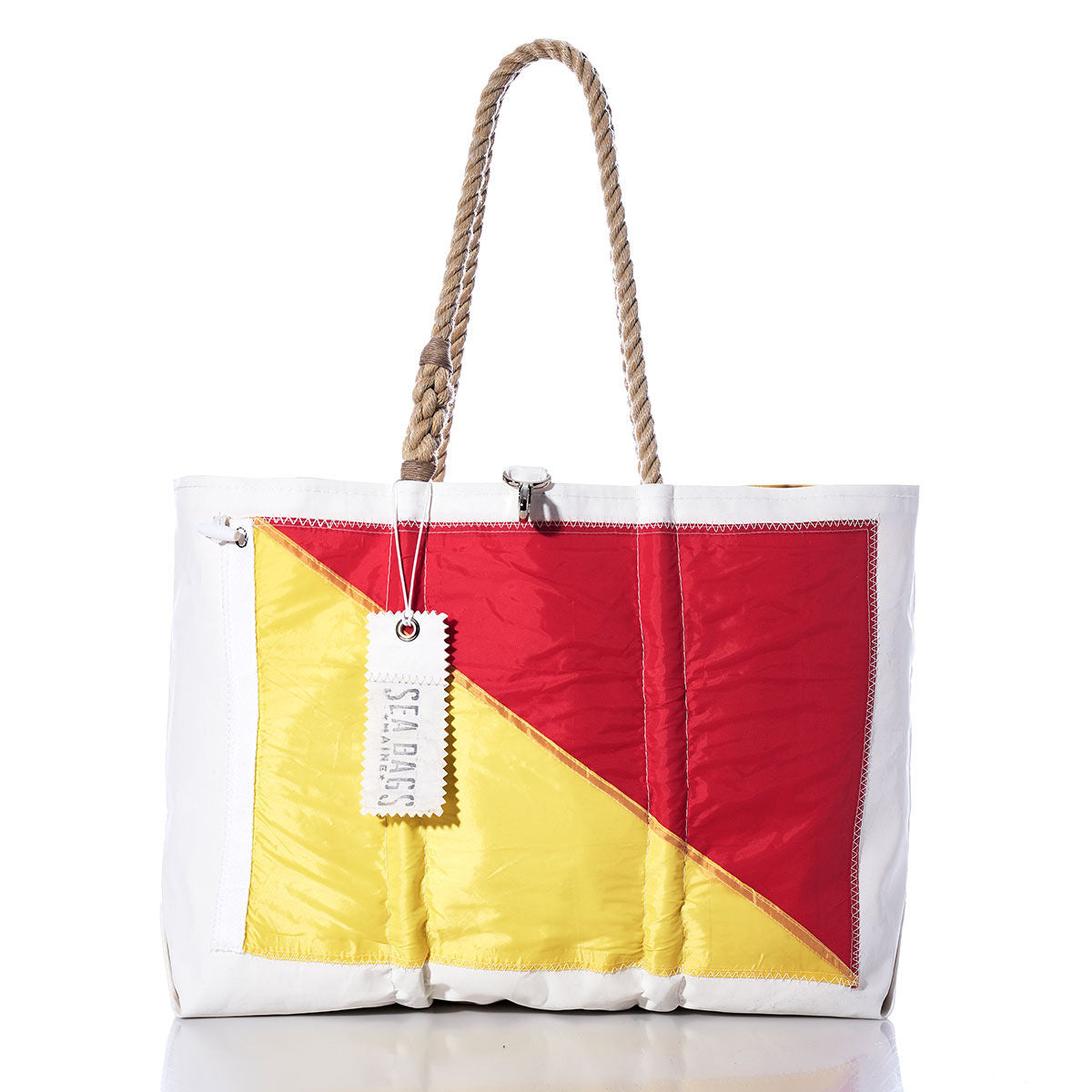 Oscar Signal Flag Large Tote Handmade in Maine from Recycled Sails