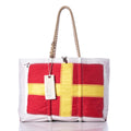 Romeo Signal Flag Large Tote Handmade in Maine from Recycled Sails