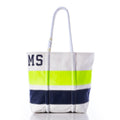 Custom Monogram Horizontal Stripe Medium Tote Handmade in Maine from Recycled Sails