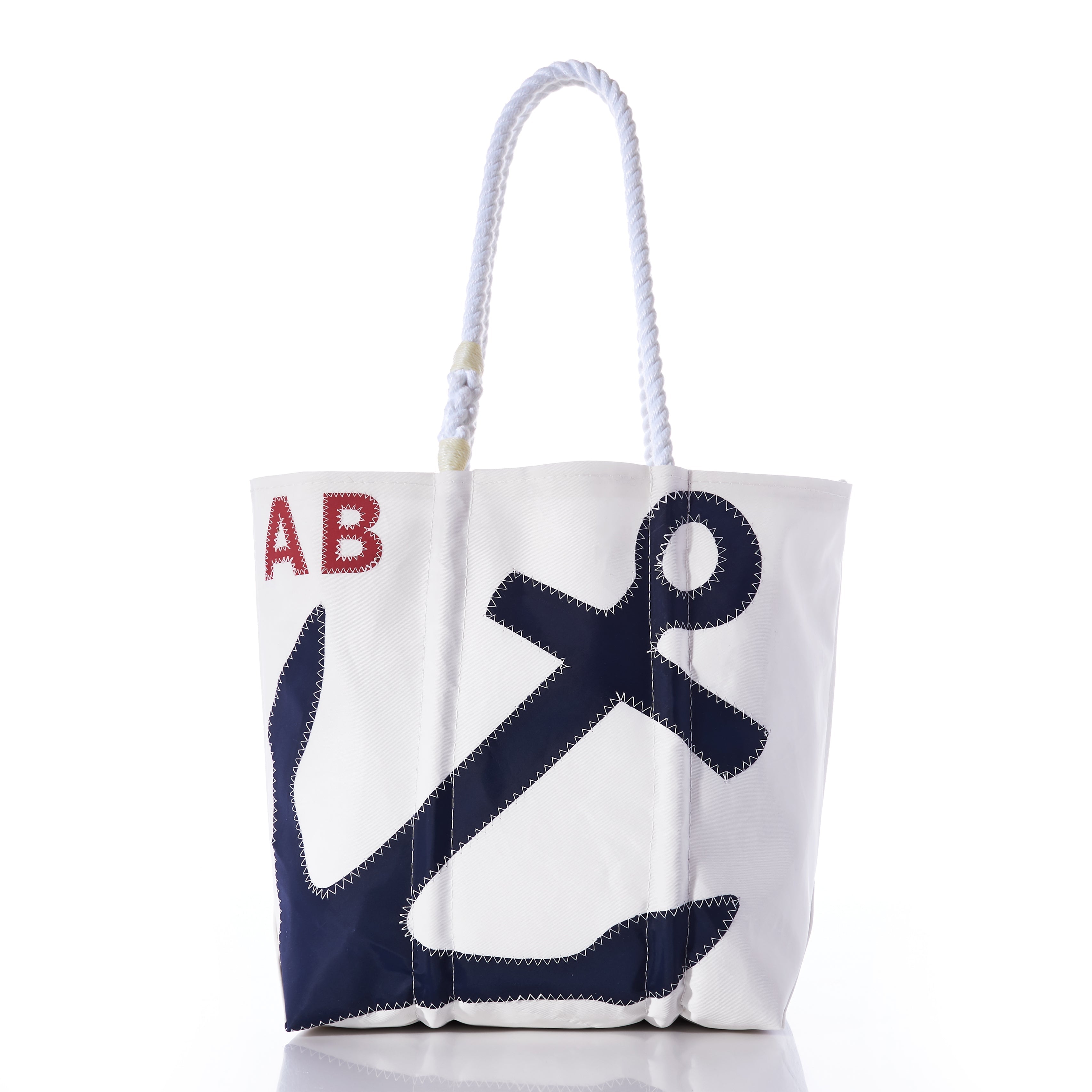 Custom Monogram Anchor Tote Handmade in Maine from Recycled Sails