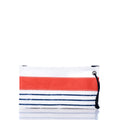 Trapline Mariner Stripe Large Wristlet - Orange Handmade in Maine from Recycled Sails