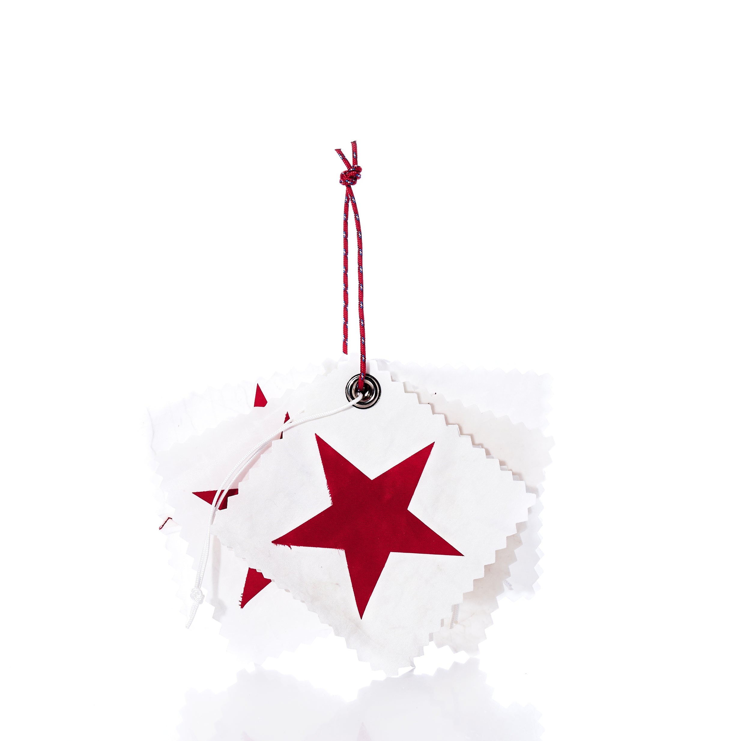 Sail Cloth Gift Tag - Pack of 5 - Red Star Handmade in Maine from Recycled Sails