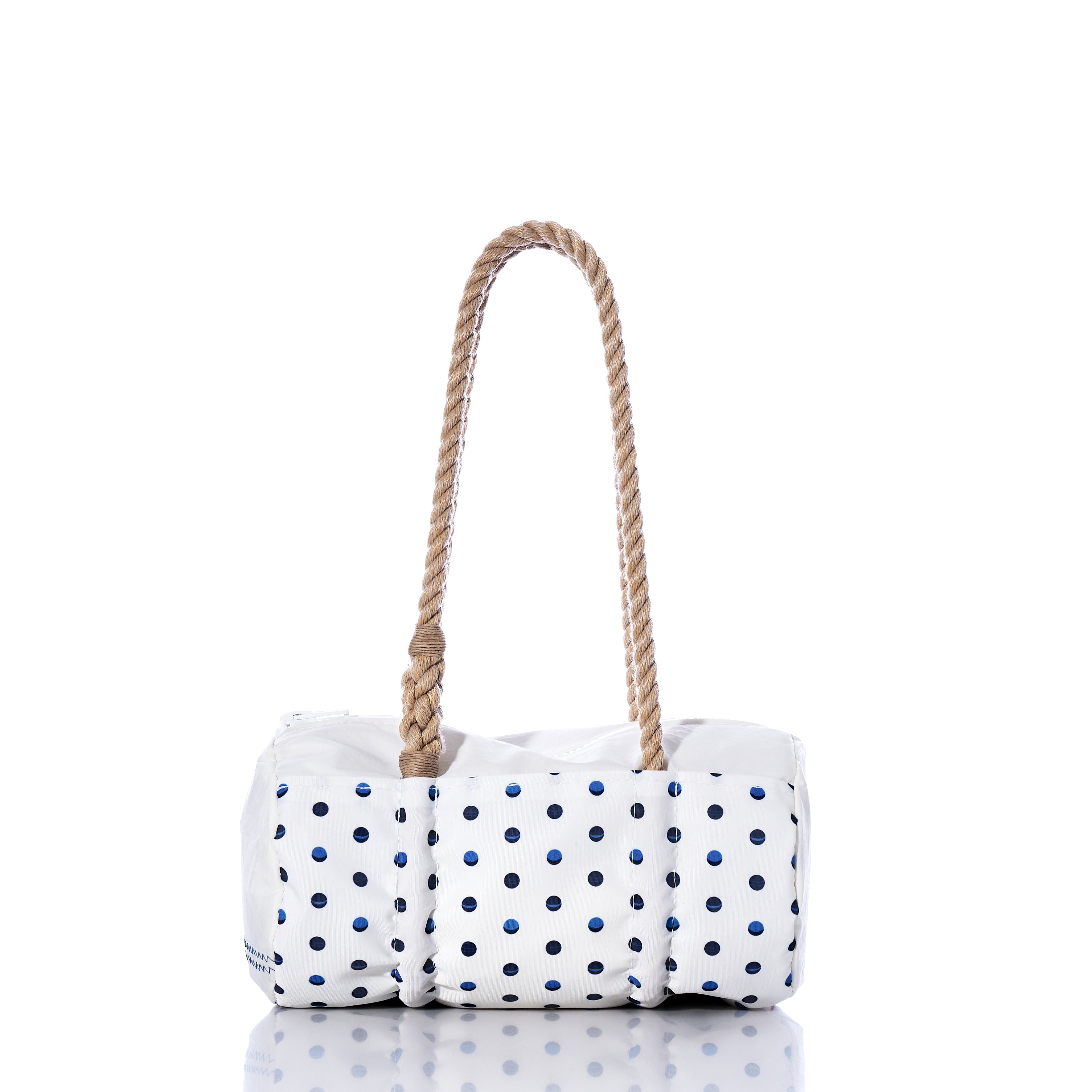 Flip Side Summer Dots  Baguette Bag Handmade in Maine from Recycled Sails