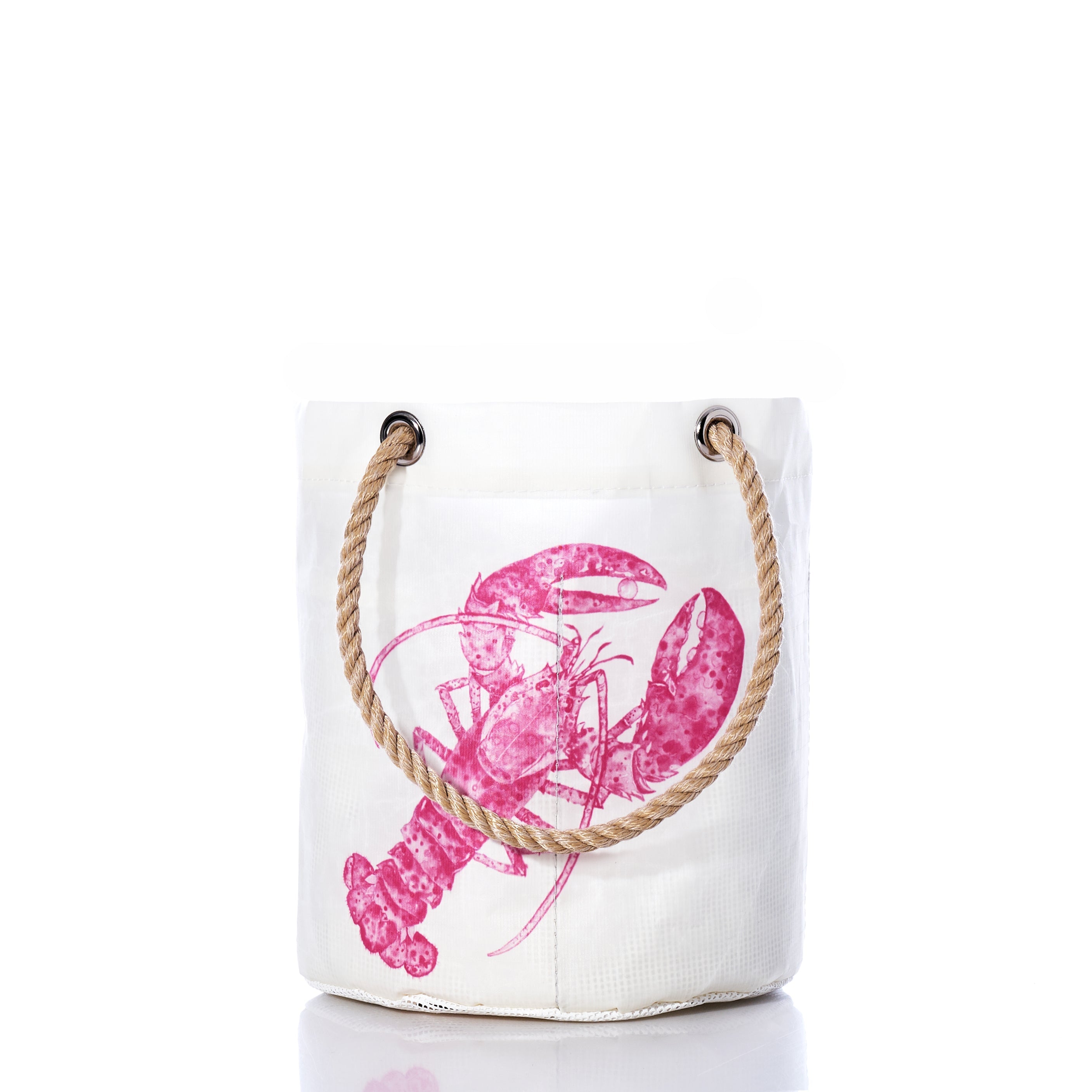 Pink Lobster Beachcomber Bucket Handmade in Maine from Recycled Sails