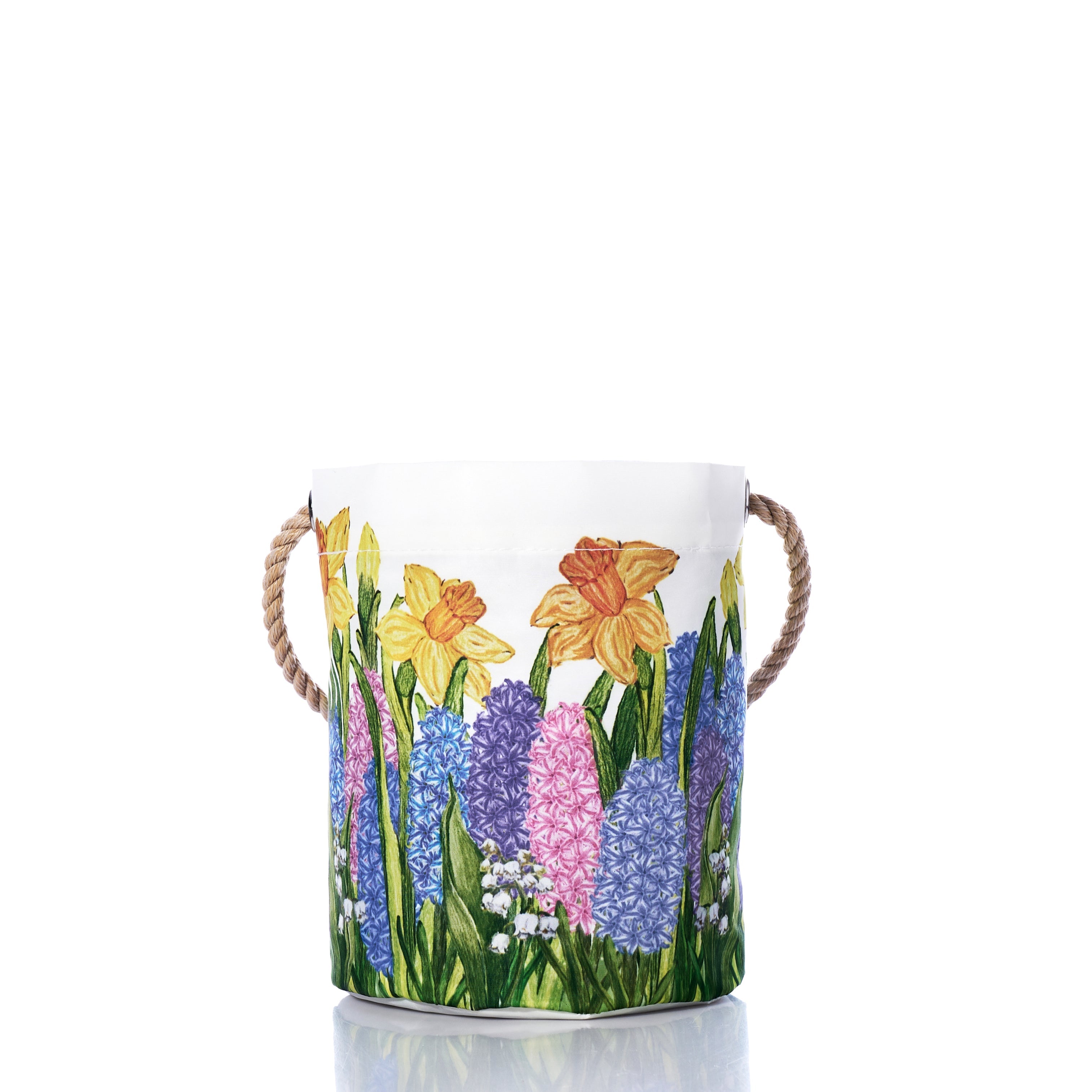 Multi Floral Bucket Bag Handmade in Maine from Recycled Sails