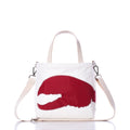 Red Lobster Claw Crossbody Tote Handmade in Maine from Recycled Sails