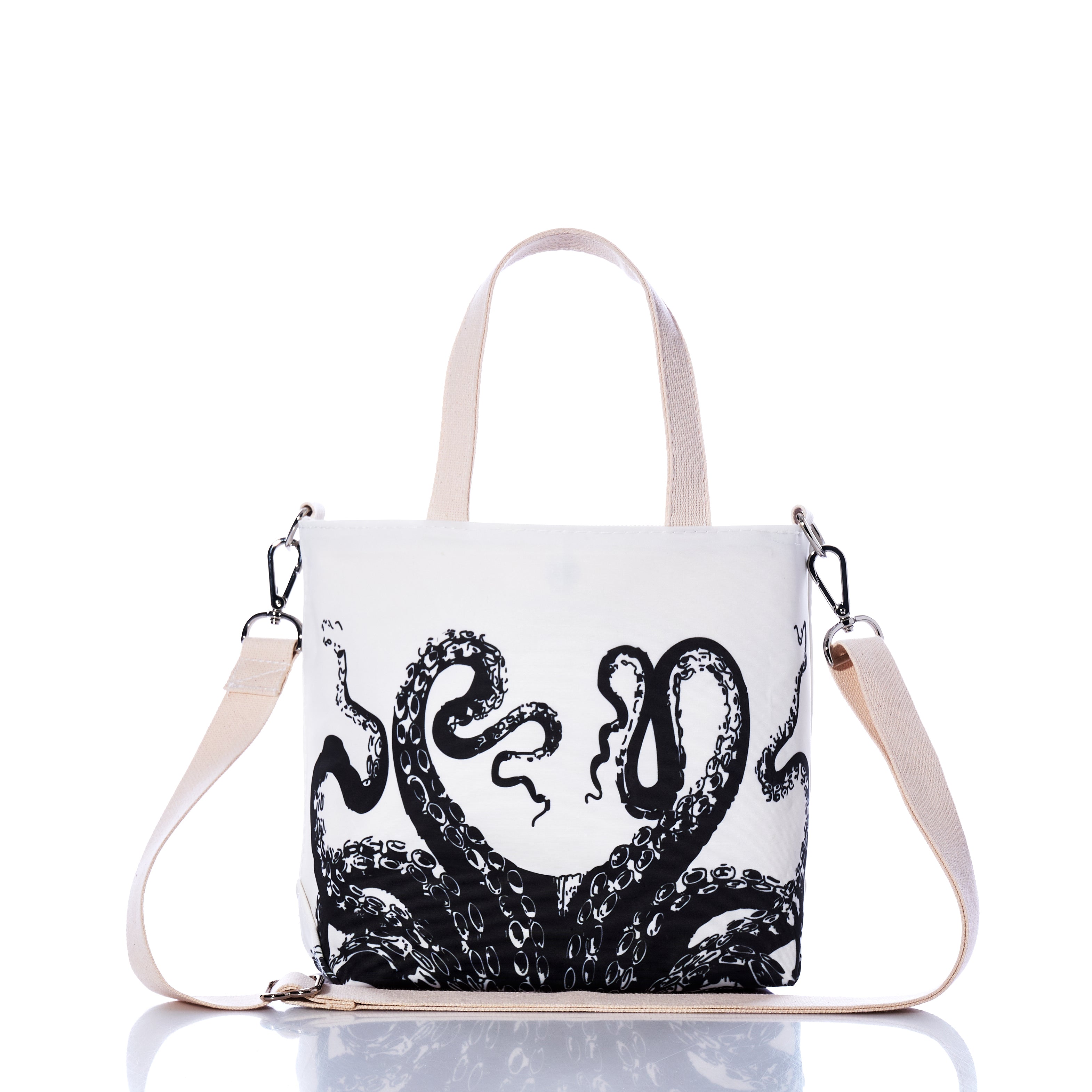 Octopus Crossbody Tote Handmade in Maine from Recycled Sails